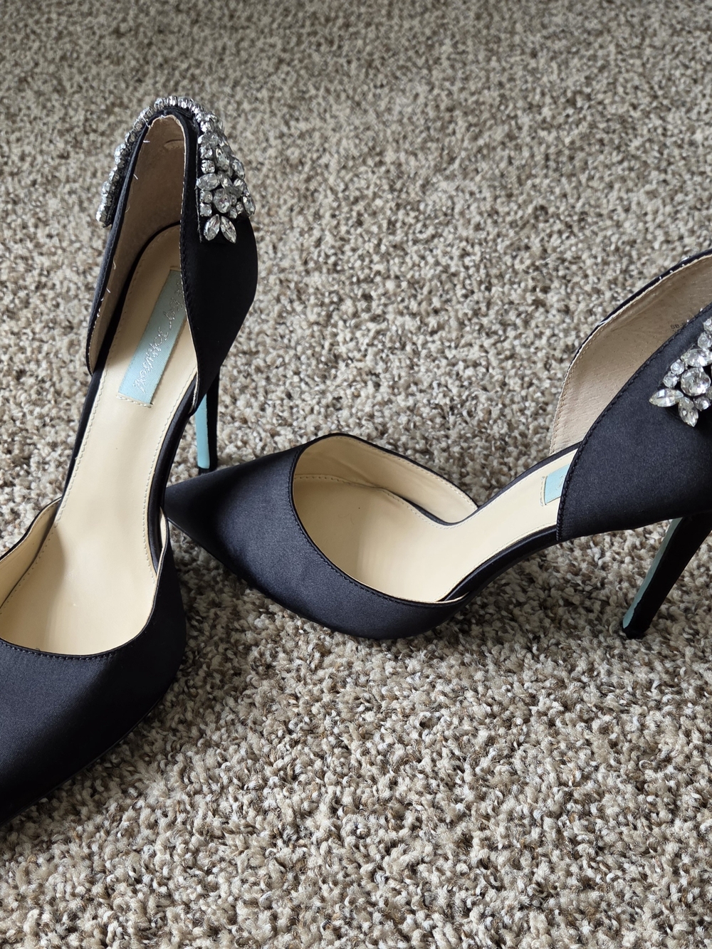 Betsey Johnson Black Satin Heels